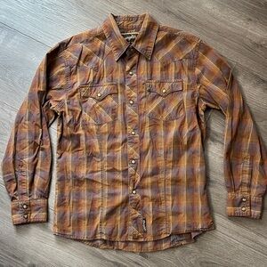 Wrangler Retro Cotton Unisex Multicolor Plaid Button Down Shirt Kids Snaps